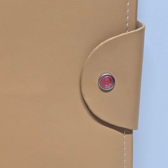 NEW Tan Leather portfolio folder With Symbol @ never used - Picture 3 of 9